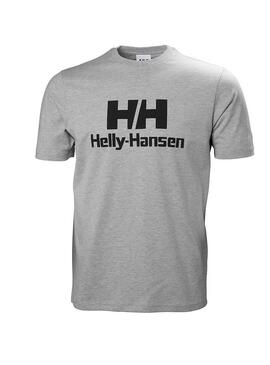 T-Shirt Logo Helly Hansen Grigio