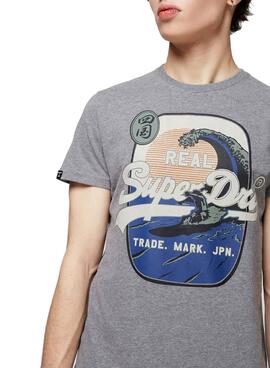 T-Shirt Superdry Itago Grigio per Uomo