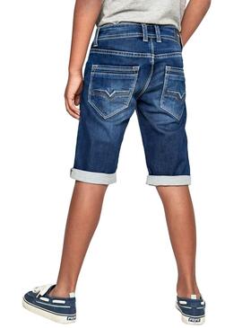 Bermuda Pepe Jeans Cashed Blu per Bambino