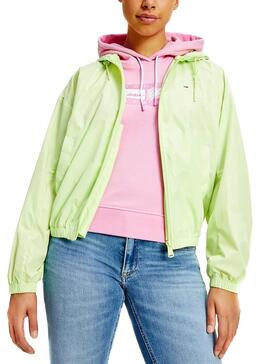 Giacca Tommy Jeans Yoke Verde per Donna