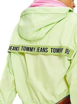 Giacca Tommy Jeans Yoke Verde per Donna