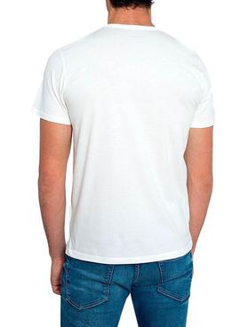 T-Shirt Pepe Jeans Opaco Bianco per Uomo