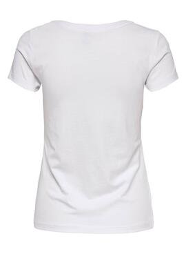 T-Shirt Only Vibe Life Bianco per Donna