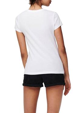T-Shirt Only Vibe Life Bianco per Donna