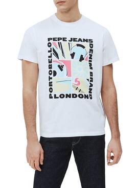 T-Shirt Pepe Jeans Mac Bianco per Uomo