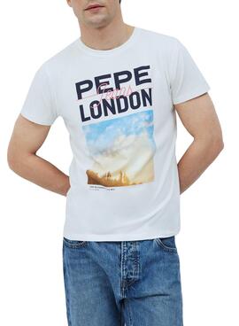 T-Shirt Pepe Jeans Manu Bianco per Uomo