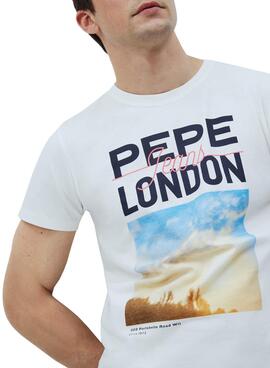 T-Shirt Pepe Jeans Manu Bianco per Uomo