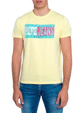 T-Shirt Pepe Jeans Mark Giallo per Uomo