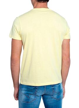T-Shirt Pepe Jeans Mark Giallo per Uomo