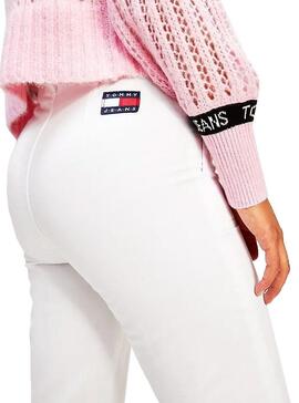 Pantaloni Tommy Jeans Super Straight Bianco Donna