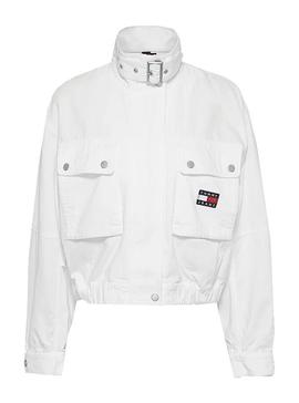 Giacca Tommy Jeans Crop Utility Bianco Donna