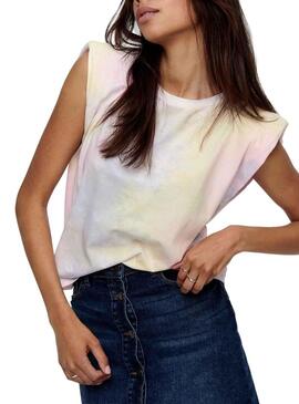 T-Shirt Only Amy Padded Bianco per Donna