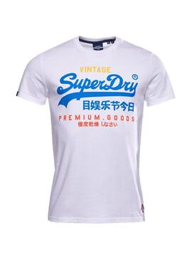 T-Shirt Superdry Basic Logo Bianco per Uomo