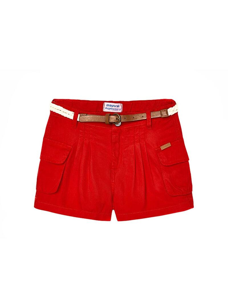 Short Mayoral Fluid Amapola Rosso per Bambina