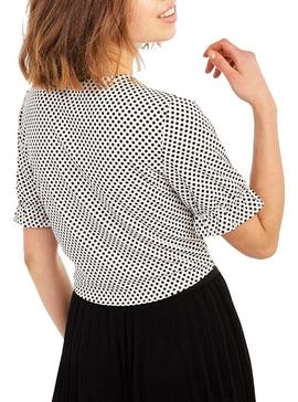T-Shirt Naf Naf Dots Bianco per Donna