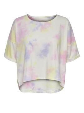 T-Shirt Only Zoey Life Bianco Tie Dye per Donna