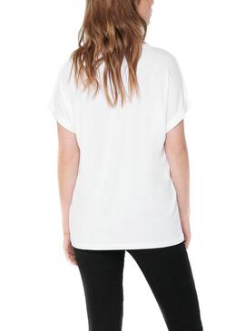 T-Shirt Only Moster Bianco per Donna