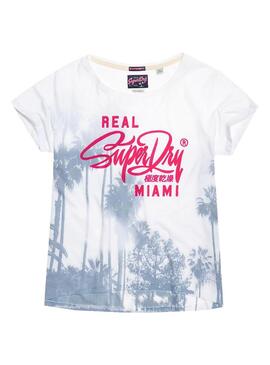 T-Shirt Superdry Miami Bianco per Donna