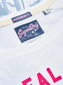 T-Shirt Superdry Miami Bianco per Donna