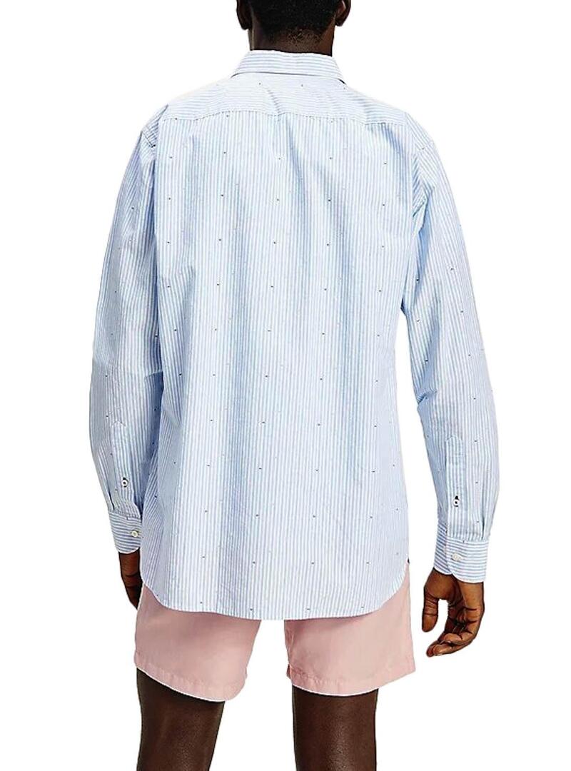 Camicia Tommy Hilfiger Coupe Stripe Blu Uomo