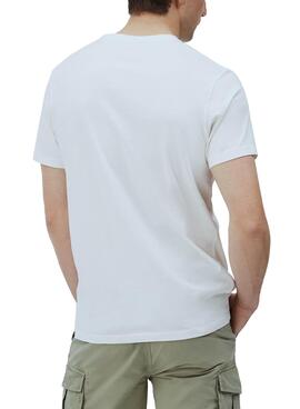 T-Shirt Pepe Jeans Mark Bianco per Uomo