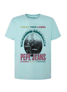 T-Shirt Pepe Jeans Matt Blu per Uomo