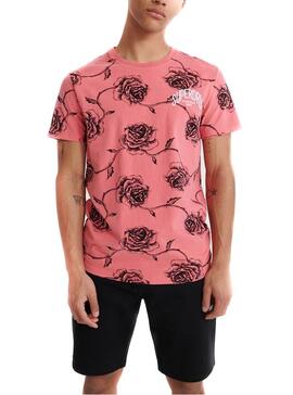 T-Shirt Superdry Aop Supply Rosa per Uomo