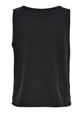 T-Shirt Only Lucy Life Tank Nero per Donna