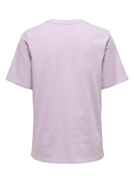 T-Shirt Only Life Lavanda per Donna