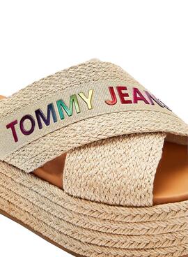 Sandali Tommy Jeans Rainbow Beige per Donna