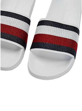 Flip flops Tommy Jeans Shimmery Bianco per Donna