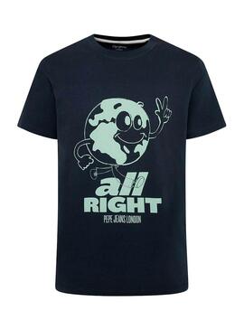 T-Shirt Pepe Jeans Anibal Blu Navy per Uomo