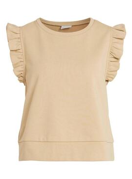 T-Shirt Vila Visvilla Beige per Donna