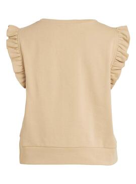 T-Shirt Vila Visvilla Beige per Donna