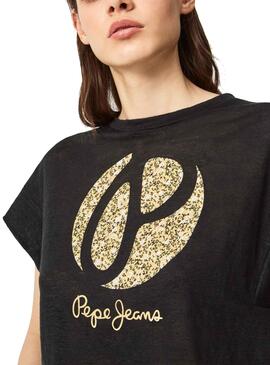 T-Shirt Pepe Jeans Alice Nero per Donna