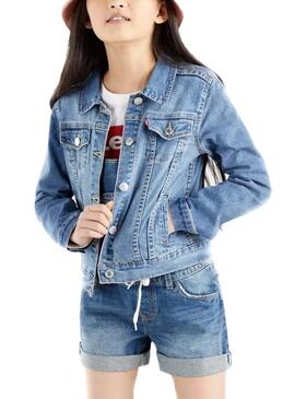 Giubbotto Denim Levis Trucker Blu per Bambina