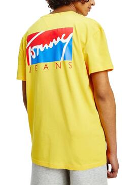 T-Shirt Tommy Jeans Block Graphic Giallo Uomo