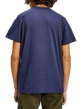 T-Shirt Tommy Jeans Stripe Colorblock Blu Navy