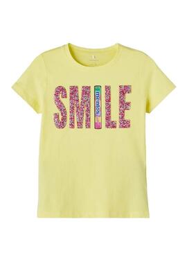 T-Shirt Name It Mentos Denisa Giallo per Donna