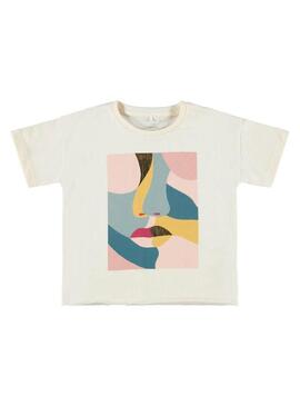 T-Shirt Name It Perdita Bianco per Bambina