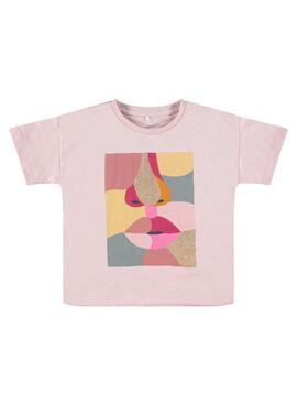 T-Shirt Name It Lossie Rosa Claro per Bambina