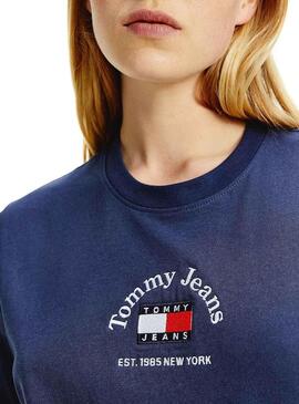 T-Shirt Tommy Jeans Boxy Crop Timeless Blu Donna