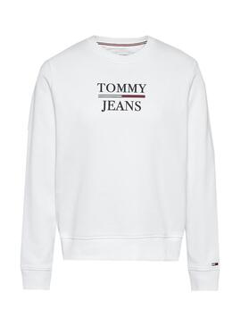 Felpa Tommy Jeans Slim Terry Logo Bianco Donna