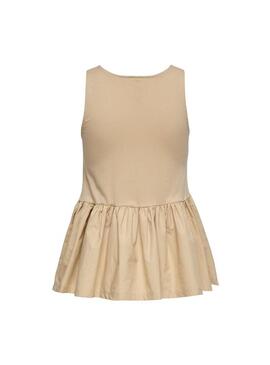 Top Only Emilia Life Beige per Donna