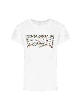 T-Shirt Levis Vanessa Floreale Bianco per Donna