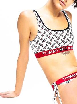 Top Bikini Tommy Jeans Bralette Bianco per Donna