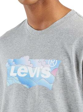 T-Shirt Levis Badwing Cloud Grigio per Uomo