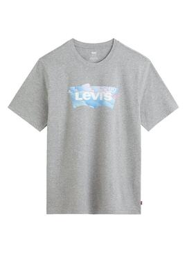 T-Shirt Levis Badwing Cloud Grigio per Uomo