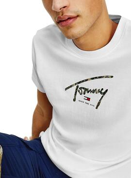 T-Shirt Tommy Jeans Hand Written Bianco Uomo