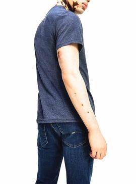 T-Shirt Tommy Jeans Flag Blu per Uomo